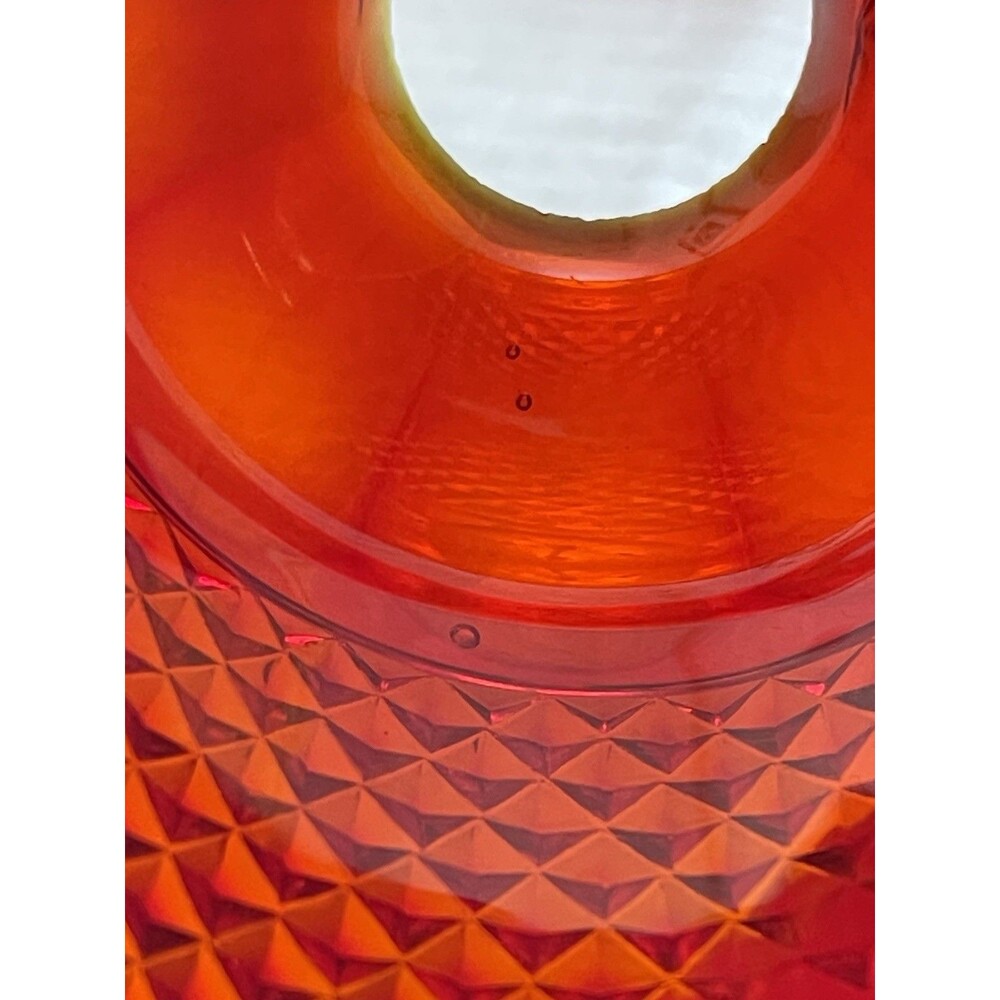 Viking Glass Dimond Point Fairy Lamp 6.75” UV Glows Red Amber Color Variation - Picture 13 of 14